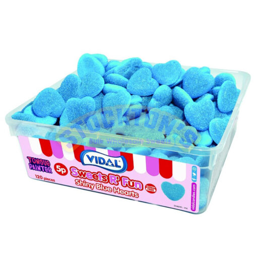 Shiny Blue Hearts Tub (120 Count)